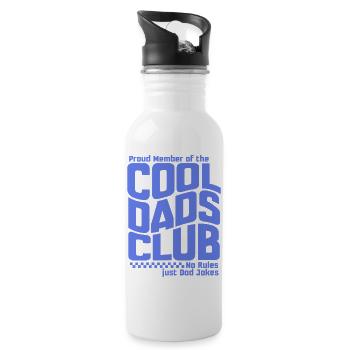 Cool Dads Club - Papa Vatertag Geschenk - Trinkflasche mit integriertem Trinkhalm - Weiß - Rechts
