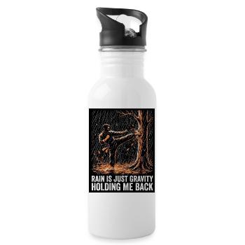 Kampfkunst Spruch - Trinkflasche mit integriertem Trinkhalm - Weiß - Rechts