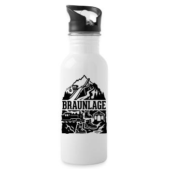Braunlage Harz Kurort Silhouette Wahrzeichen - Trinkflasche mit integriertem Trinkhalm - Weiß - Rechts