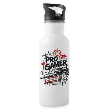 Gaming Lover Controller Grafik - Trinkflasche mit integriertem Trinkhalm - Weiß - Rechts