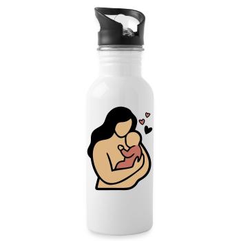 Maman Câlin de bébé Bohême - Gourde avec paille intégrée - blanc - Droite