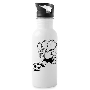 Elephant Football - Trinkflasche mit integriertem Trinkhalm - Weiß - Rechts
