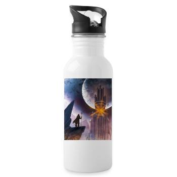 Moon and Fire Castle - Water bottle with straw - white - Right