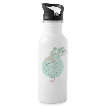 Design de plage Ocean Breeze, élégante ligne côtière - Gourde avec paille intégrée - blanc - Droite