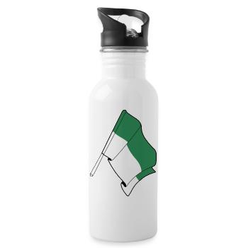 Vlieland-Flagge – Island Pride - Trinkflasche mit integriertem Trinkhalm - Weiß - Rechts