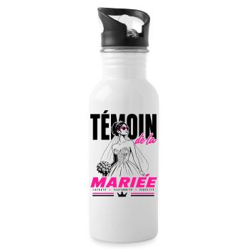 Témoin de la Mariée Glam Chic - Gourde avec paille intégrée - blanc - Droite