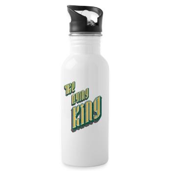 Vintage König Typo Retro - The living King - Water bottle with straw - white - Right