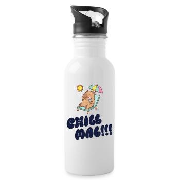 Sonnenbär am Strand mit Eis - Water bottle with straw - white - Right