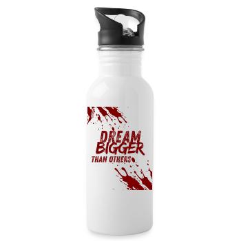 dream bigger than others - Water bottle with straw - white - Right