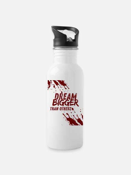 dream bigger than others - Gourde avec paille intégrée - blanc