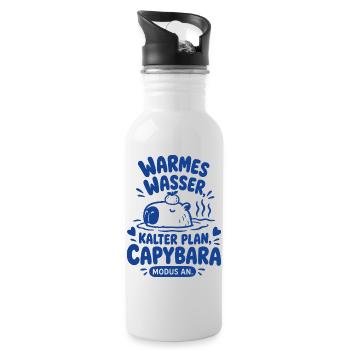 Warmes Wasser Capybara Modus - Trinkflasche mit integriertem Trinkhalm - Weiß - Rechts
