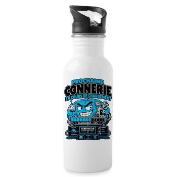 Prochaine Connerie En Cours De Chargement - Gourde avec paille intégrée - blanc - Droite