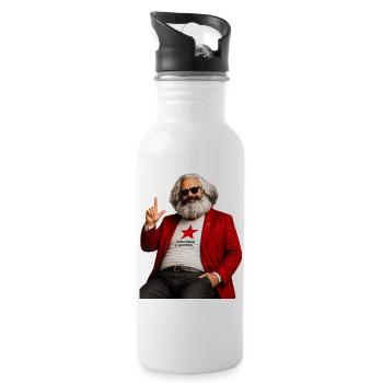 Karl Marx - My vote is secret - Water bottle with straw - white - Right