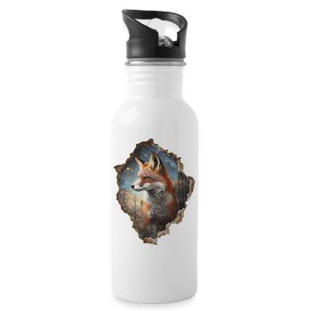 Fuchs - Trinkflasche mit integriertem Trinkhalm - Weiß - Rechts