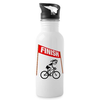 Young Cycling Girl Finisher - Water bottle with straw - white - Right