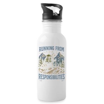 Fuir les responsabilités - Un sentier à la fois - Gourde avec paille intégrée - blanc - Droite
