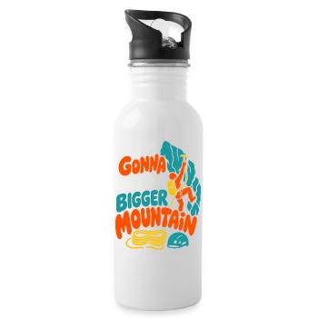 Größere Berge Meme-Kletterdesign - Trinkflasche mit integriertem Trinkhalm - Weiß - Rechts