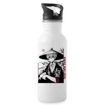 Samurai  - Trinkflasche mit integriertem Trinkhalm - Weiß - Rechts