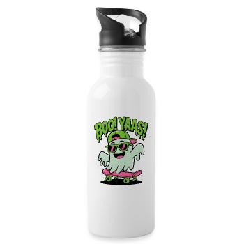 Skateboard Sprite BOO YAAS - Trinkflasche mit integriertem Trinkhalm - Weiß - Rechts