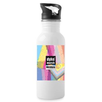 Dyke March Nbg 2026 - Trinkflasche mit integriertem Trinkhalm - Weiß - Rechts