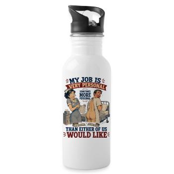 My Job Is More Personal Than We’d Like - Water bottle with straw - white - Right