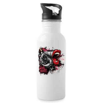Turbo Boost Streetwear - Trinkflasche mit integriertem Trinkhalm - Weiß - Rechts