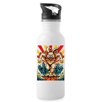 Monsterhase Wut - Trinkflasche mit integriertem Trinkhalm - Weiß - Rechts
