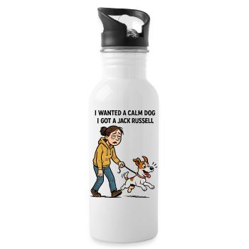 J’ai un Jack Russell - Design de bande dessinée drôle - Gourde avec paille intégrée - blanc - Droite