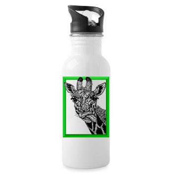 girafe - Gourde avec paille intégrée - blanc - Droite