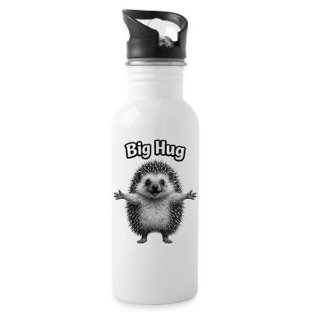 Große Umarmung Igel-Baby - Trinkflasche mit integriertem Trinkhalm - Weiß - Rechts