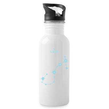 Constellation stellaire du signe du signe du Scorpion Bleu pastel - Gourde avec paille intégrée - blanc - Droite