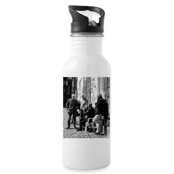 Seniors on the wall: a city meeting - Water bottle with straw - white - Right
