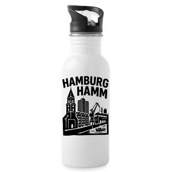 Hamburg Hamm - Trinkflasche mit integriertem Trinkhalm - Weiß - Rechts