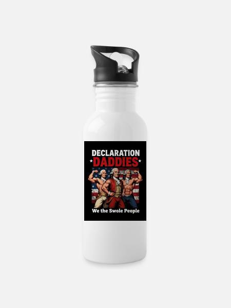 Swole Daddies Declaration - Water bottle with straw - white