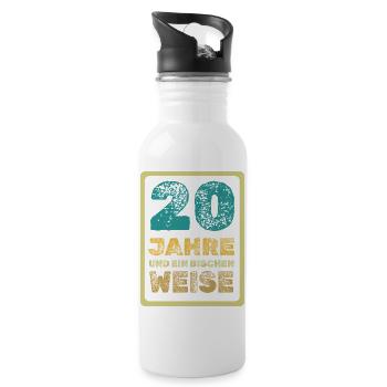 20 - Trinkflasche mit integriertem Trinkhalm - Weiß - Rechts