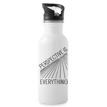 Perspective Is Everything Motivational Geometric - Water bottle with straw - white - Right