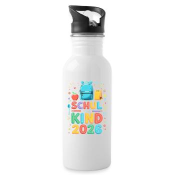 School Child 2026 School Enrollment 2026 Back to School - Water bottle with straw - white - Right