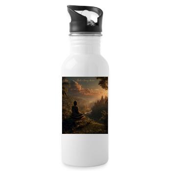 Bali Stille im Abendlicht - Trinkflasche mit integriertem Trinkhalm - Weiß - Rechts