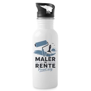 Maler in Rente – Pinsel weg & Farbrolle Grafik - Trinkflasche mit integriertem Trinkhalm - Weiß - Rechts