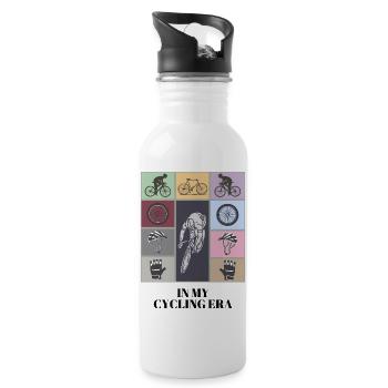 In meiner Radfahrer-Ära lustiges Radfahrer-Shirt - Trinkflasche mit integriertem Trinkhalm - Weiß - Rechts