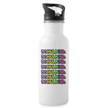 Cooler Schriftzug für Schulkind-Design - Trinkflasche mit integriertem Trinkhalm - Weiß - Rechts