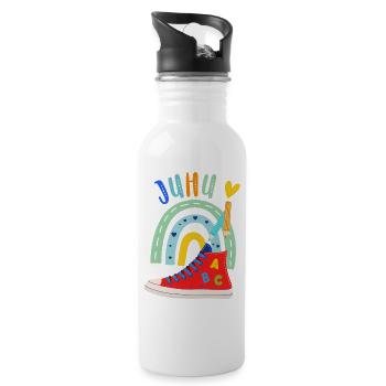 Schulkind  - Trinkflasche mit integriertem Trinkhalm - Weiß - Rechts