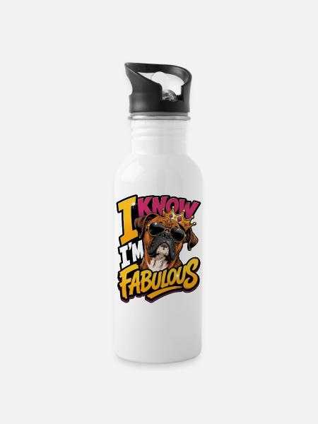 Boxer Shorts - Water bottle with straw - white