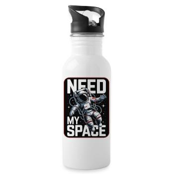 Need My Space Astronaut - Trinkflasche mit integriertem Trinkhalm - Weiß - Rechts