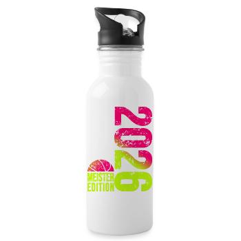 Basketball Meister Edition 2026 in lime pink - Trinkflasche mit integriertem Trinkhalm - Weiß - Rechts