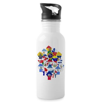 Lateinamerikanischer Widerstand - Trinkflasche mit integriertem Trinkhalm - Weiß - Rechts