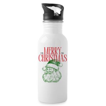 Merry_ChristmasMerry Christmas Santa Vintage Weihn - Trinkflasche mit integriertem Trinkhalm - Weiß - Rechts