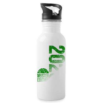 Basketball Champion Shirt 2026, green white - Water bottle with straw - white - Right