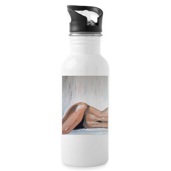 Impressionist Nude Lying Down - Water bottle with straw - white - Right