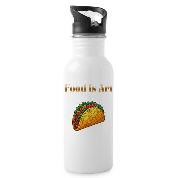 Food Is Art ... Taco - Trinkflasche mit integriertem Trinkhalm - Weiß - Rechts